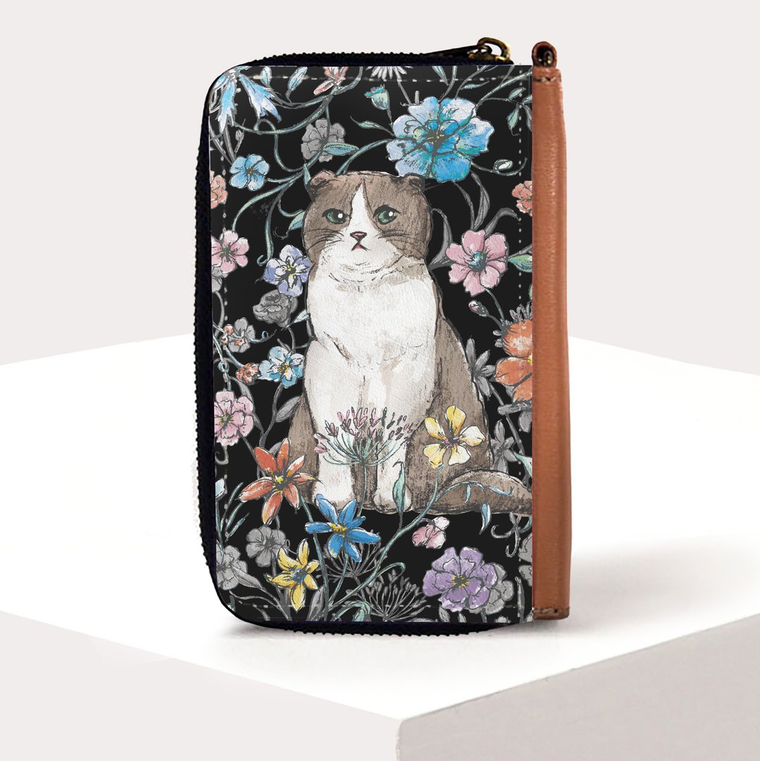 Coin & Pass Case Scottish fold - 皮夹/钱包 - 人造皮革 