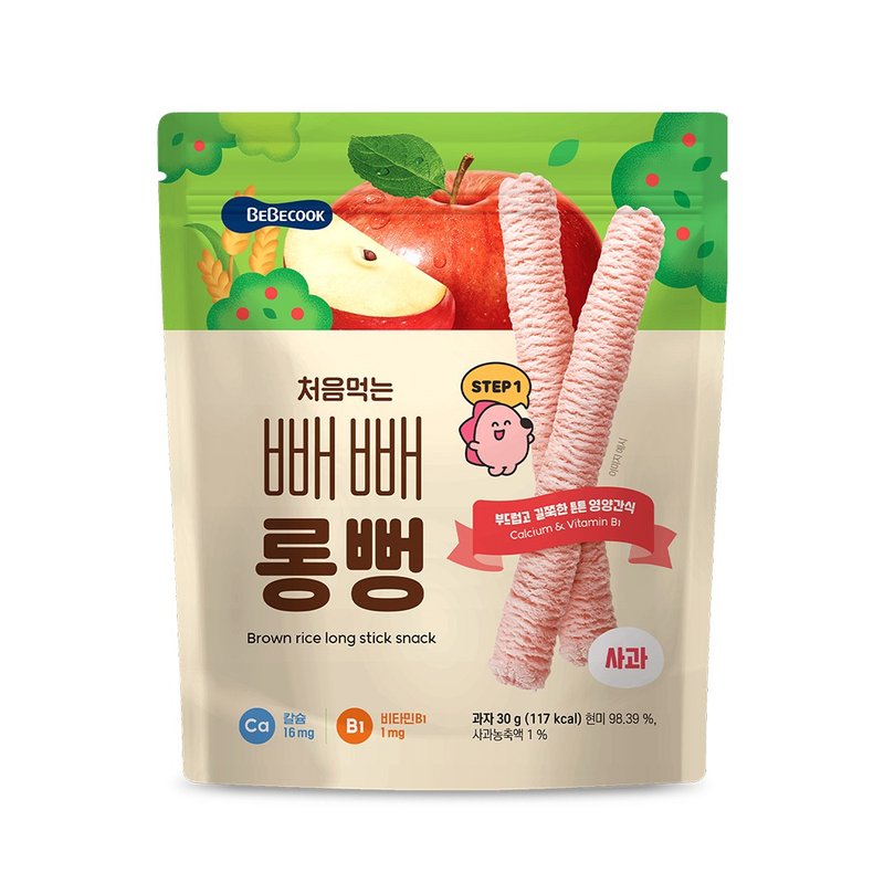 韩国【BEBECOOK】宝膳 婴幼儿初食绵绵贝贝棒-苹果(30g) - 玩具/玩偶 - 其他材质 