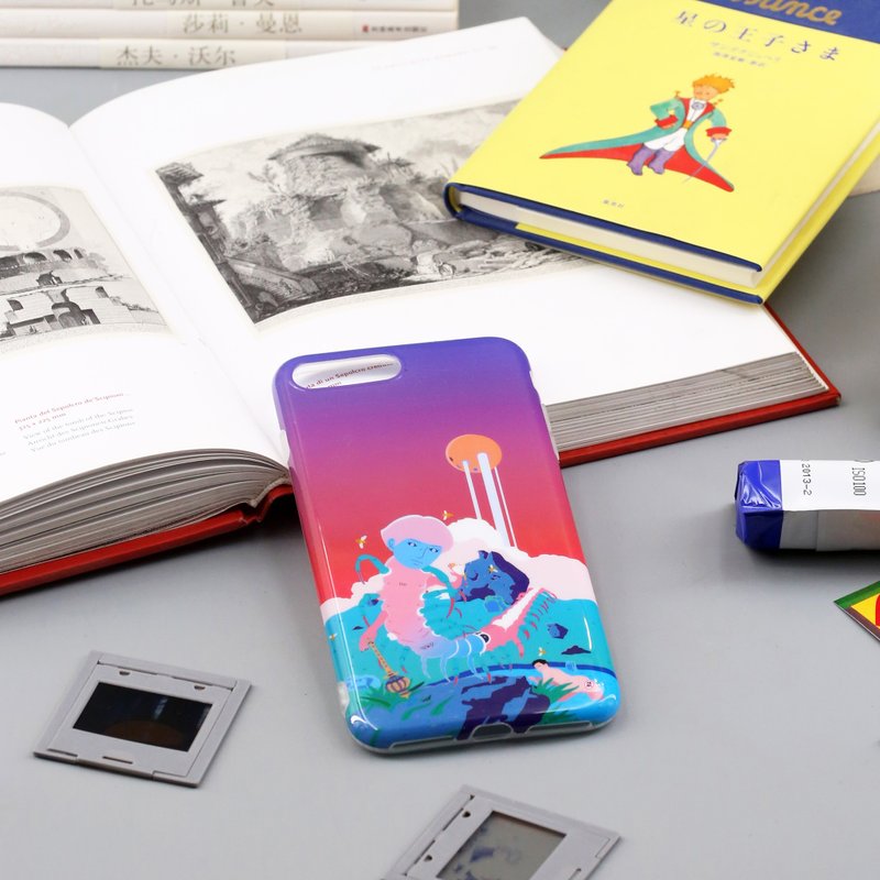 三时七有SENSECUE 原创设计插画卡通潮酷iphone手机壳软包边 黑天 - 手机壳/手机套 - 环保材料 