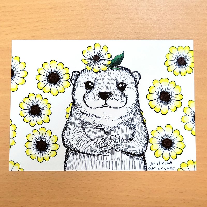 明信片 -- 小爪水獭 - 卡片/明信片 - 纸 多色