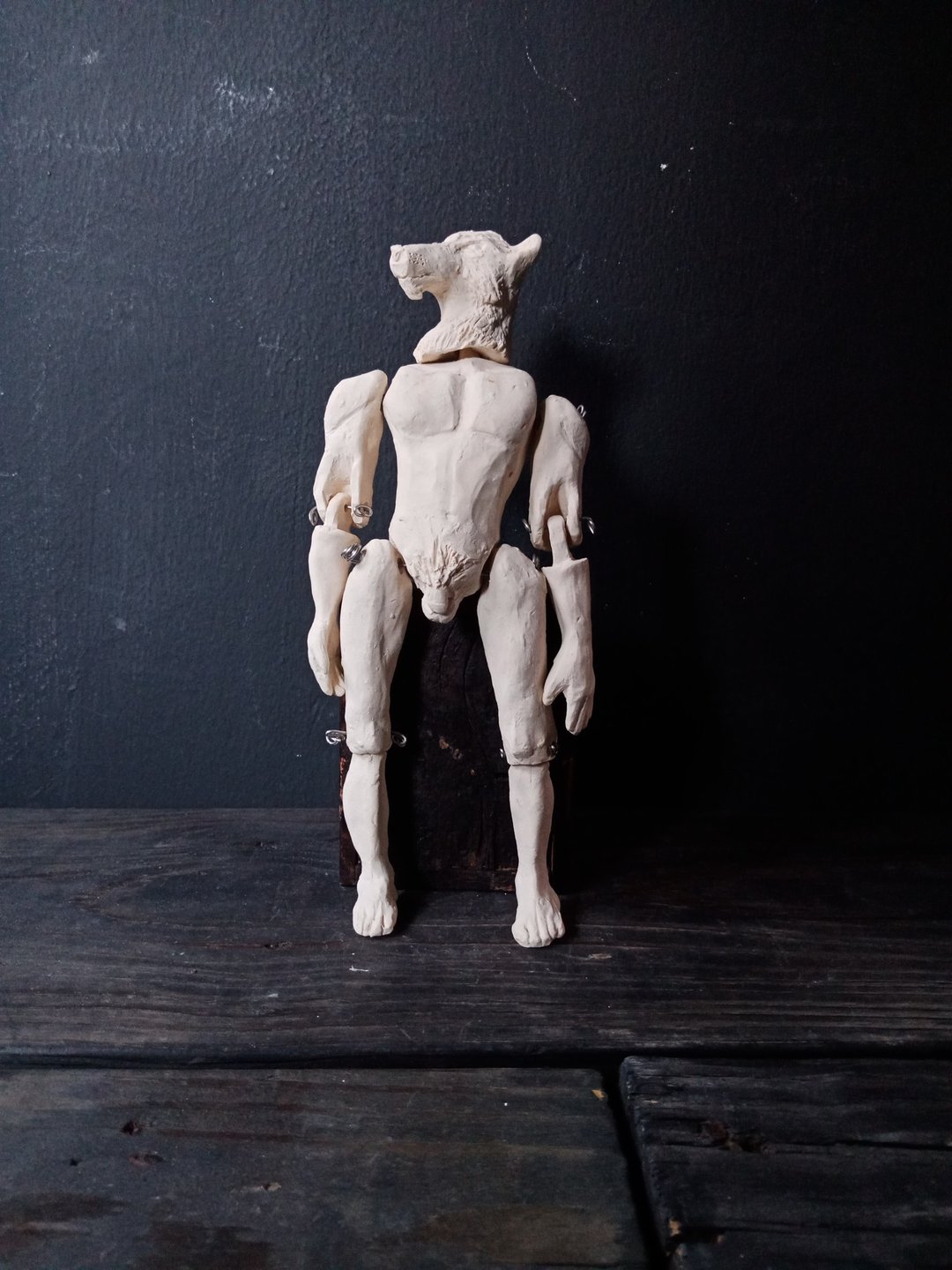 白月 (高24.2cm 手工公仔 陶偶 关节人偶) - 玩偶/公仔 - 陶 白色