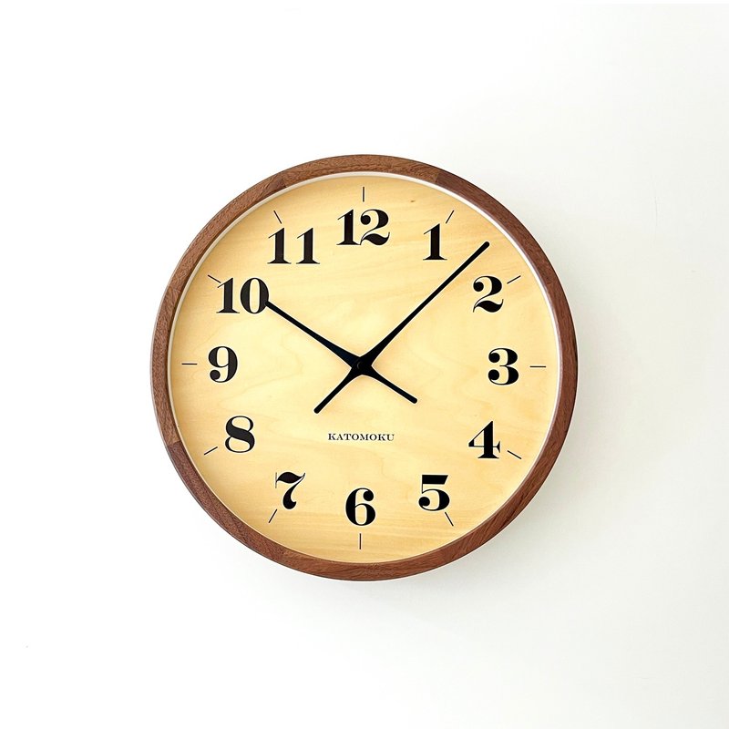 KATOMOKU muku clock 22 LL-size 核桃木(km-142WA) 挂钟 日本制 - 时钟/闹钟 - 木头 咖啡色