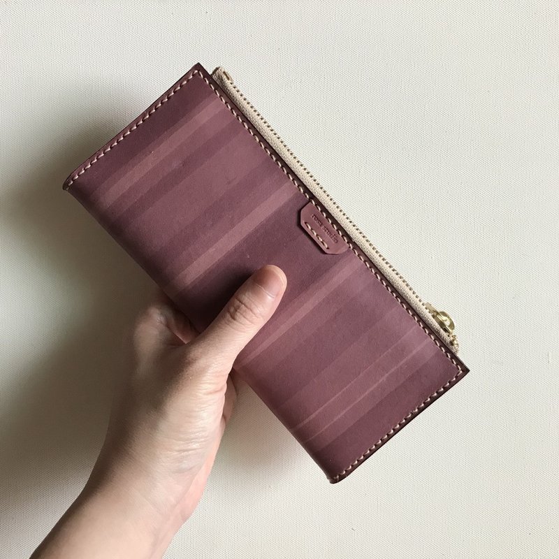 真皮长夹│8卡层│2钞票层│零钱袋│木莓│long wallet - 皮夹/钱包 - 真皮 红色