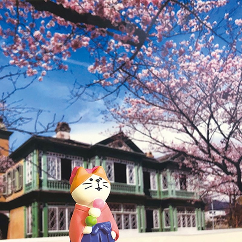 日本Decole Concombre - 赏樱旅猫系列 - 摆饰 - 树脂 多色