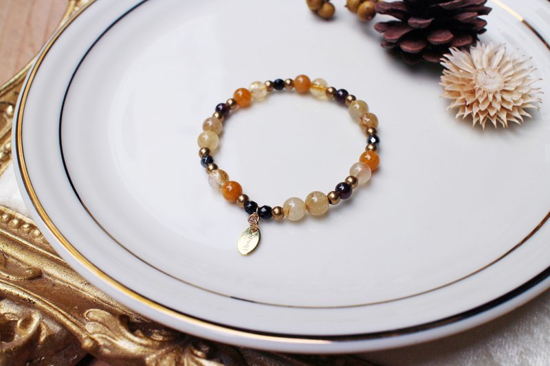 <慢温天然石系列>C1109钛晶黄水晶手链 - 手链/手环 - 宝石 