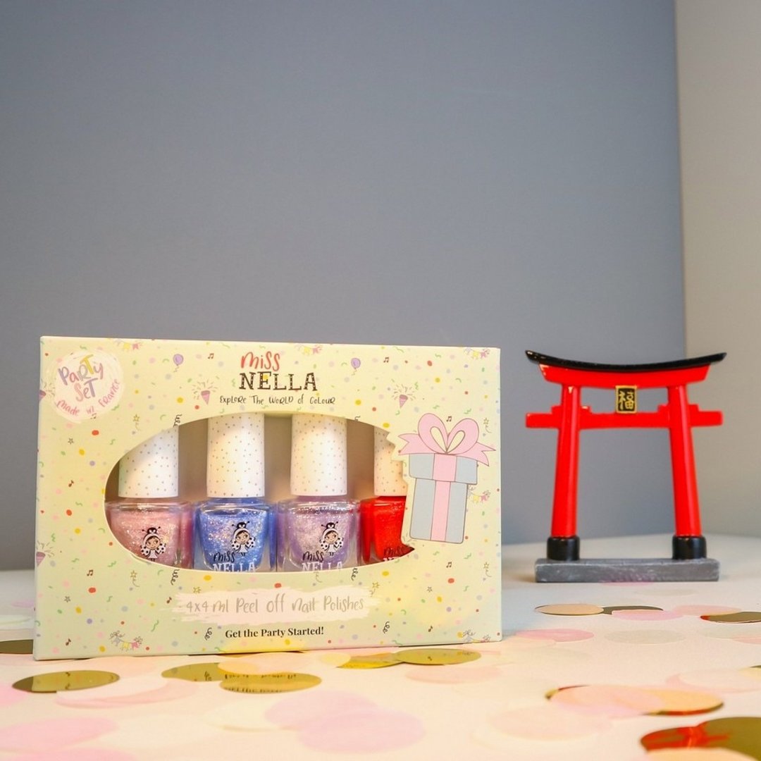 (跨境台湾出货)【Miss NELLA】儿童水性可撕式安全指甲油 4 入组 - 指甲油/指甲贴 - 其他材质 