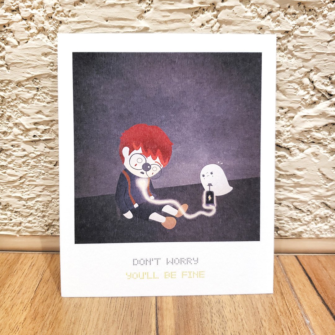 明信片 | DON'T WORRY - 卡片/明信片 - 纸 黑色