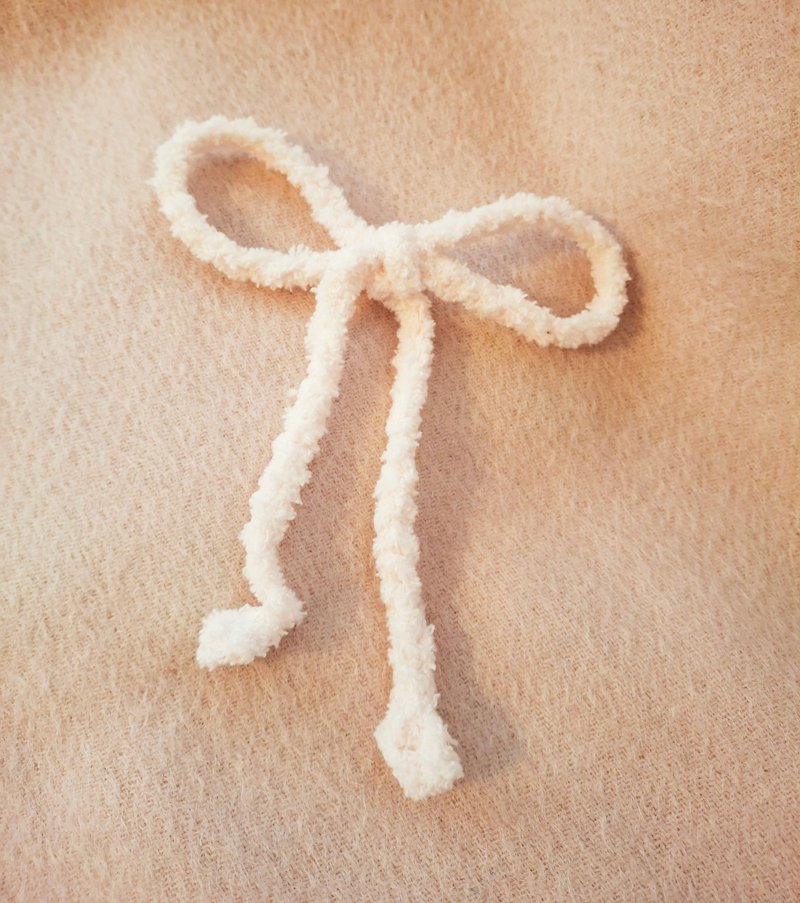 萝莉风格。绒条织织发带 - 发带/发箍 - 聚酯纤维 白色