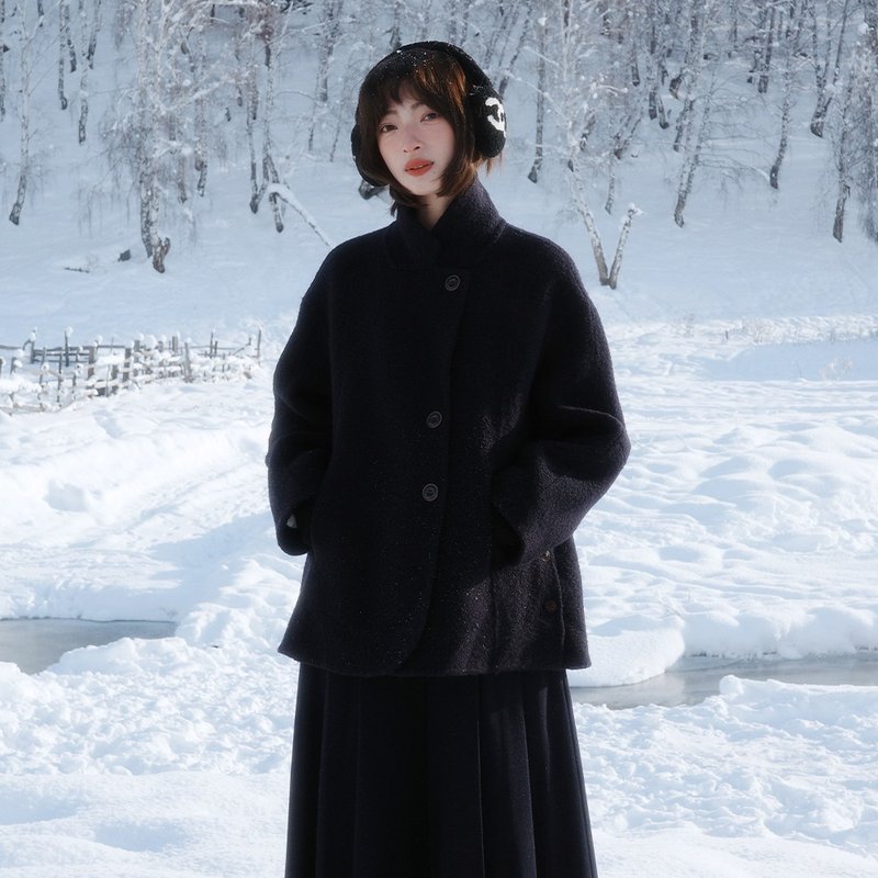 立领可翻双面大衣|外套|冬款|Sora-2018 - 女装休闲/机能外套 - 羊毛 