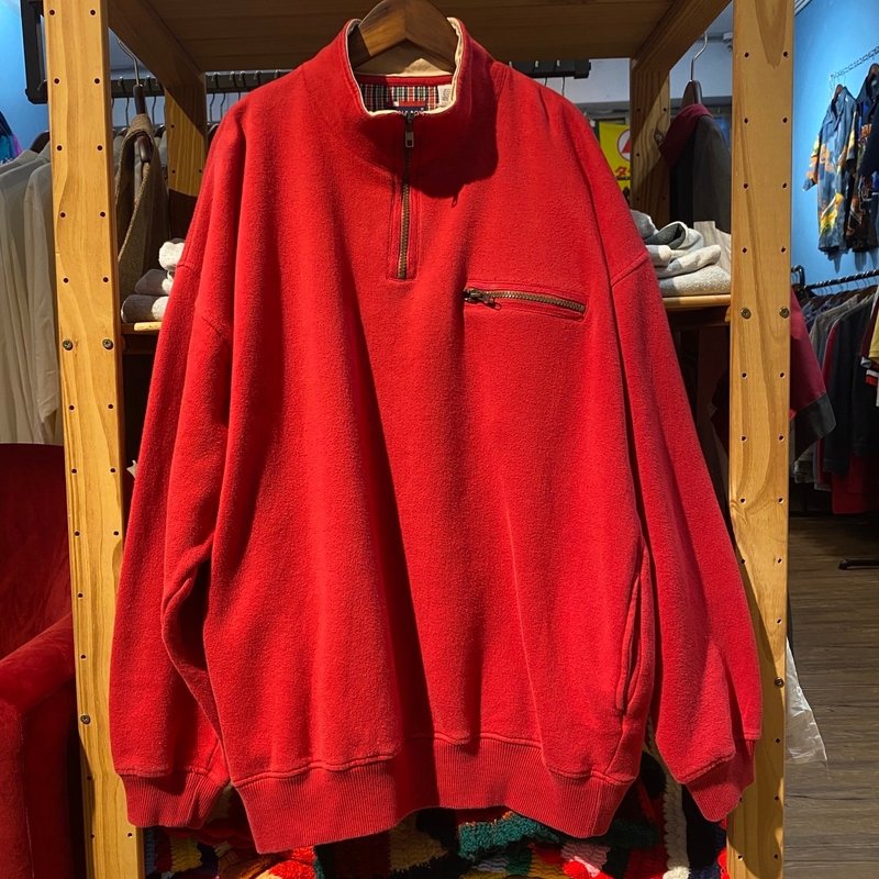 --两光师古着--Bugle 红色高领半拉 - 男装外套 - 其他材质 红色