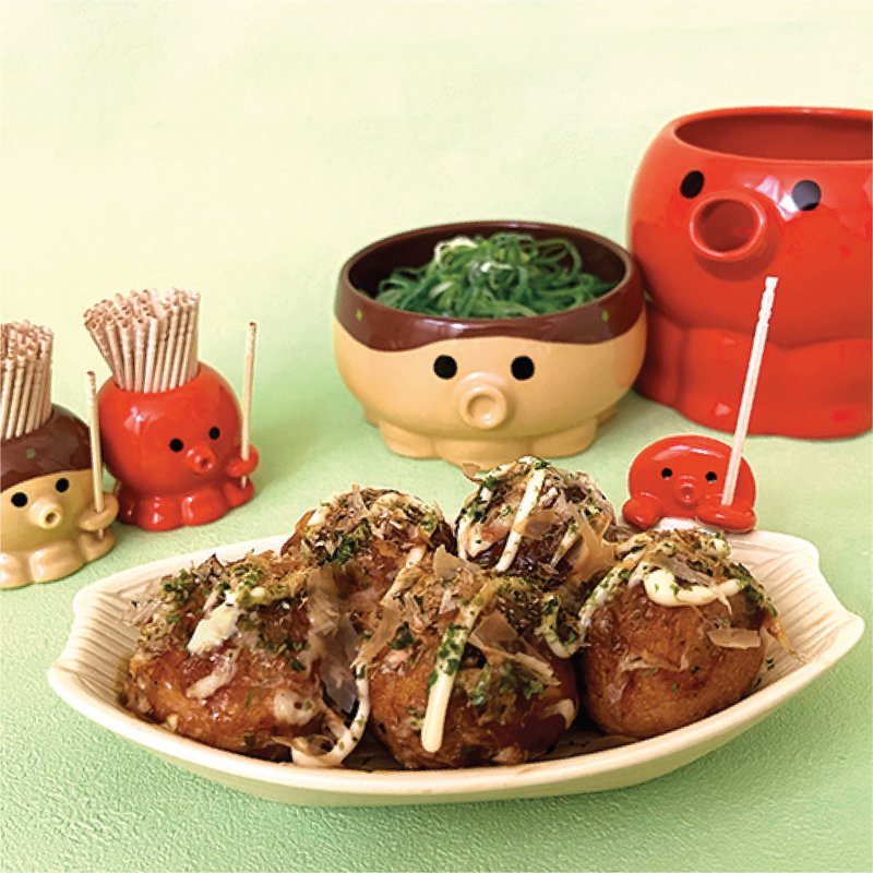 日本Decole 餐具 - 章鱼船板小盘 - 碗 - 陶 多色