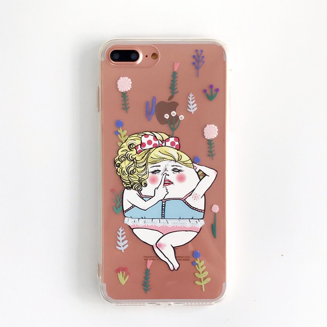 猪鼻女 - iPhone 手机软壳 - 手机壳/手机套 - 塑料 白色