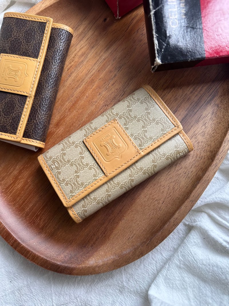 保存品Vintage Celine凯旋门徽章米花钥匙包 - 钥匙链/钥匙包 - 真皮 