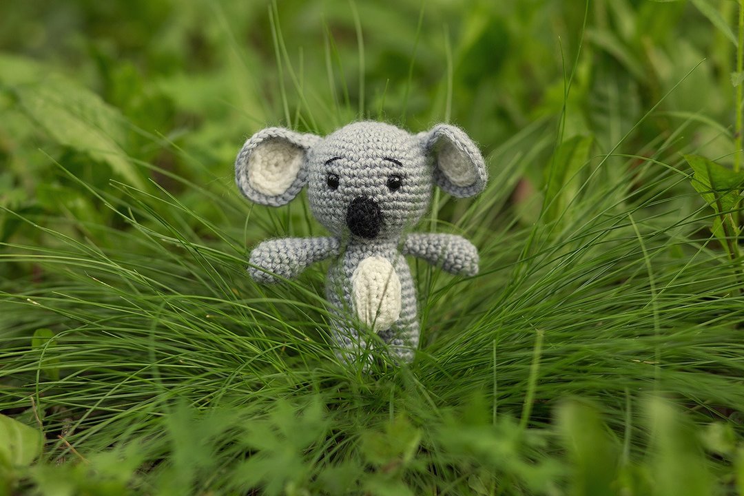 Crochet koala toy, Crochet koala Stuffed toy, koala toy, knitted koala - 玩具/玩偶 - 羊毛 灰色