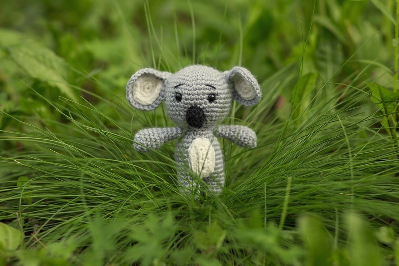 Crochet koala toy, Crochet koala Stuffed toy, koala toy, knitted koala - 玩具/玩偶 - 羊毛 灰色