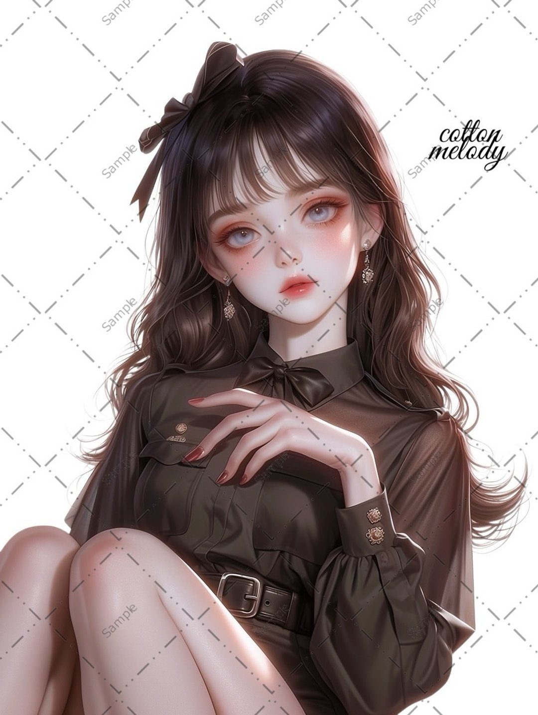 original sticker no.1440 人物贴纸 原创贴纸 人物贴纸 女孩贴纸 原创人物贴纸 - 贴纸 - 纸 