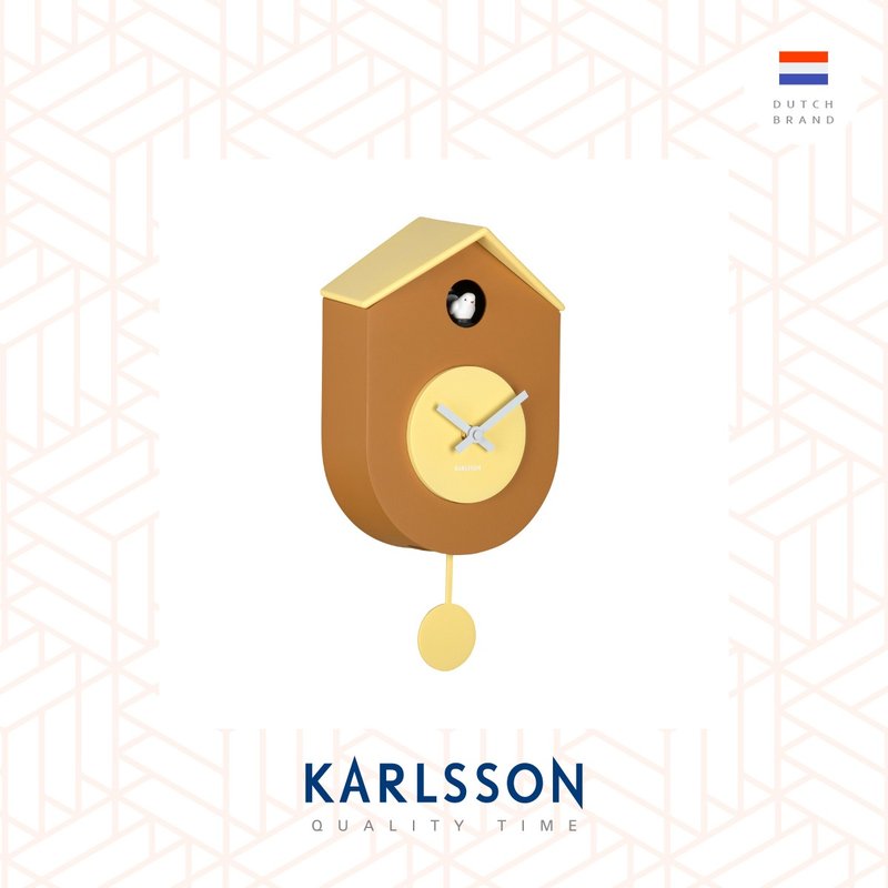 荷兰Karlsson, Grato Cuckoo 橘黄色摇摆布谷鸟挂钟(整点报时) - 时钟/闹钟 - 塑料 橘色