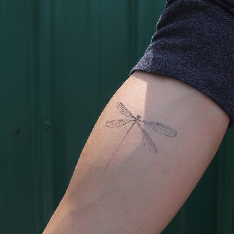 cottontatt dragonfly 蜻蜓 手绘 纹身贴纸 - 纹身贴 - 其他材质 黑色