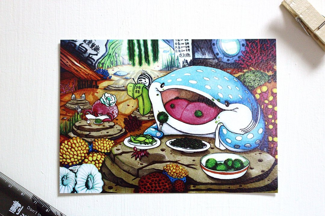 豆腐鲨点点 spot whale shark 明信片 故事画面-海皇后餐厅 - 卡片/明信片 - 纸 