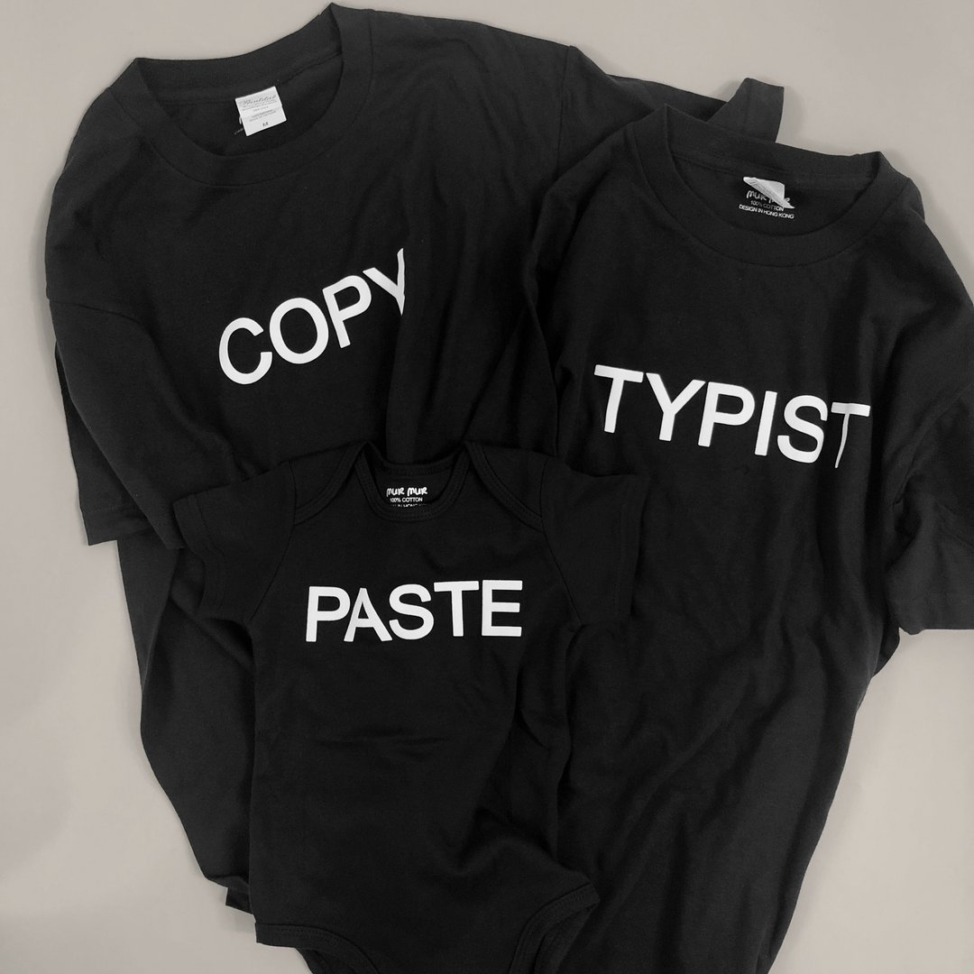 【包邮】复制贴上亲子装 Copy&Paste 与 Typist 输入指令的人 - 亲子装 - 棉．麻 多色