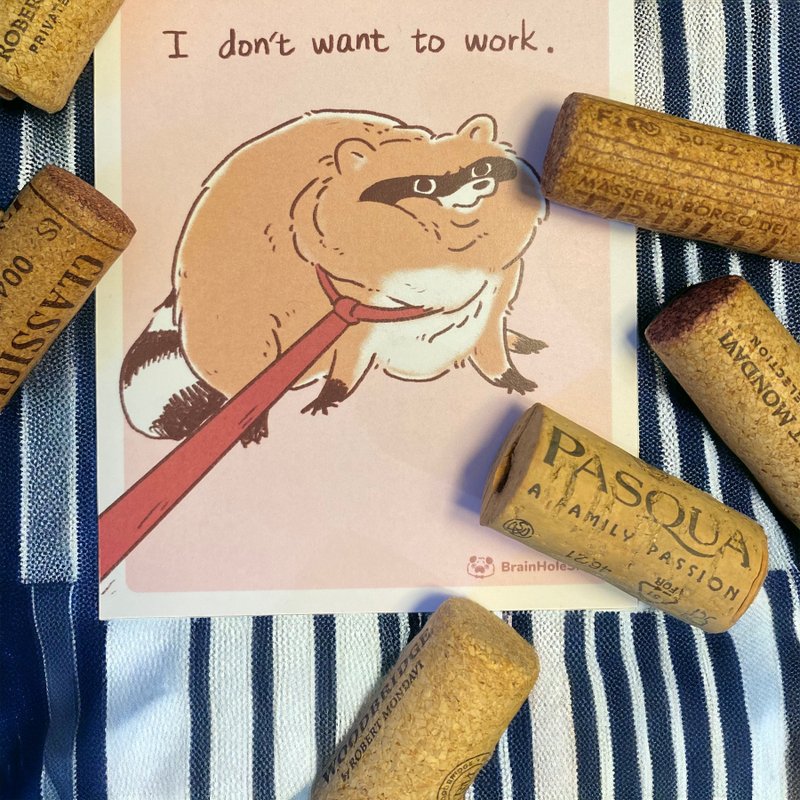 插画梗图 双面卡片 ∣ 我就是不想上班 - 卡片/明信片 - 纸 