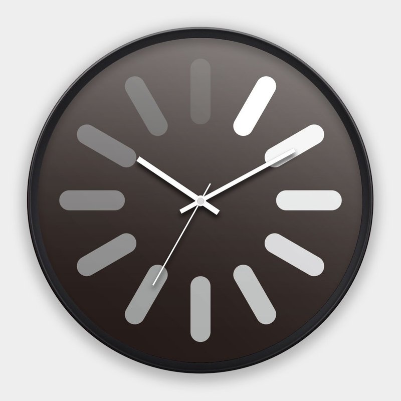 Loading 台湾制30CM办公居家时尚极简静音扫描挂钟C036 - 时钟/闹钟 - 塑料 黑色