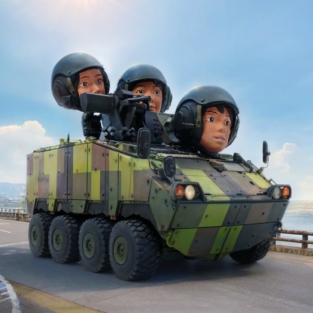 Q版 台湾CM-32/33云豹步兵战斗车 树脂模型组装套件(可爱人型版) - 零件/散装材料/工具 - 树脂 灰色