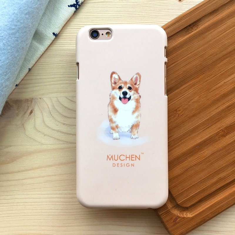 原创手绘柯基-硬壳 (iPhone.Samsung, HTC, Sony.华硕手机壳) - 手机壳/手机套 - 塑料 粉红色