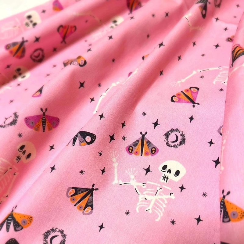 【接单订制】Kind spirit skull Happy skirt pink Free size日本 - 裙子 - 棉．麻 粉红色
