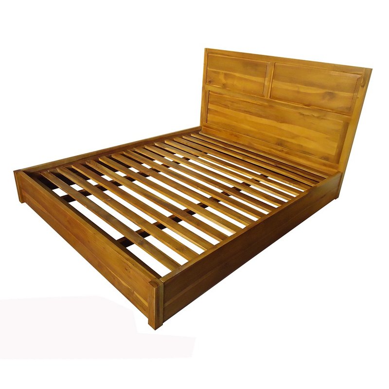 【吉迪市100%全柚木家具】ETBE003S1 订制预购款 柚木双人床架 - 寝具 - 木头 咖啡色