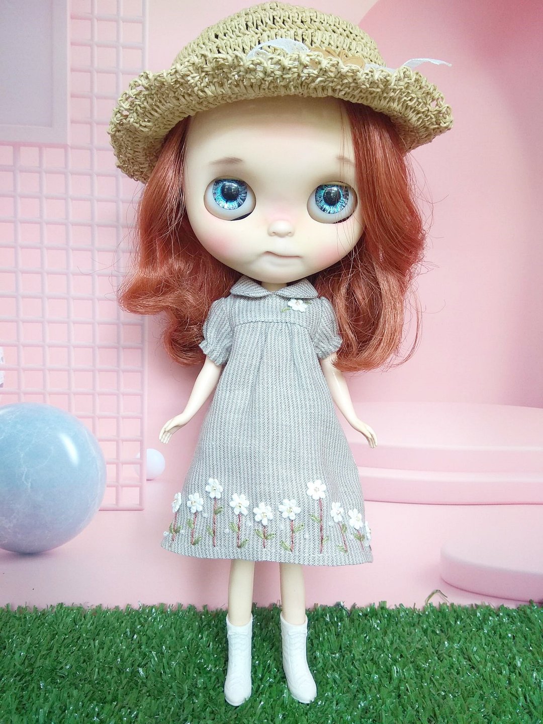 Flower lover dress for neo blythe doll, licca chan. - 玩偶/公仔 - 棉．麻 咖啡色