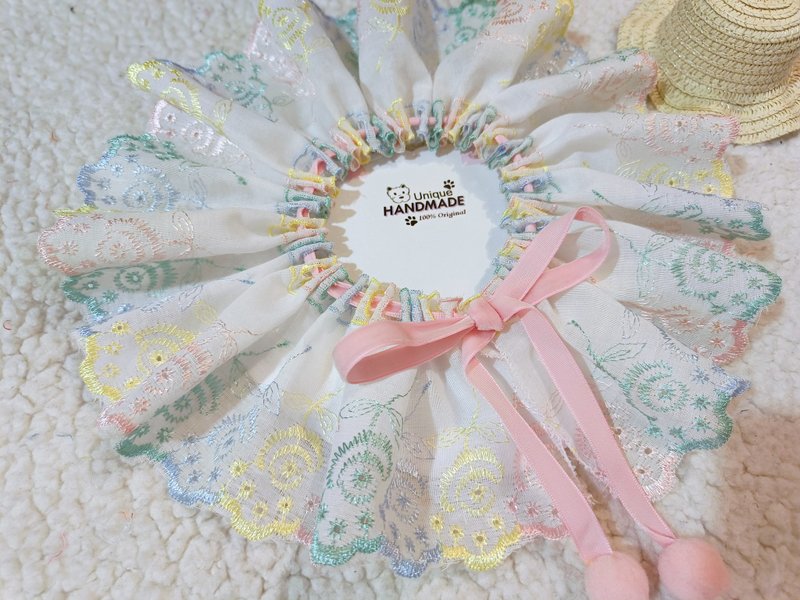 绵质蕾丝糖果颈饰 颈项 collar 围巾 颈饰 狗狗 猫犬 - 衣/帽 - 棉．麻 粉红色