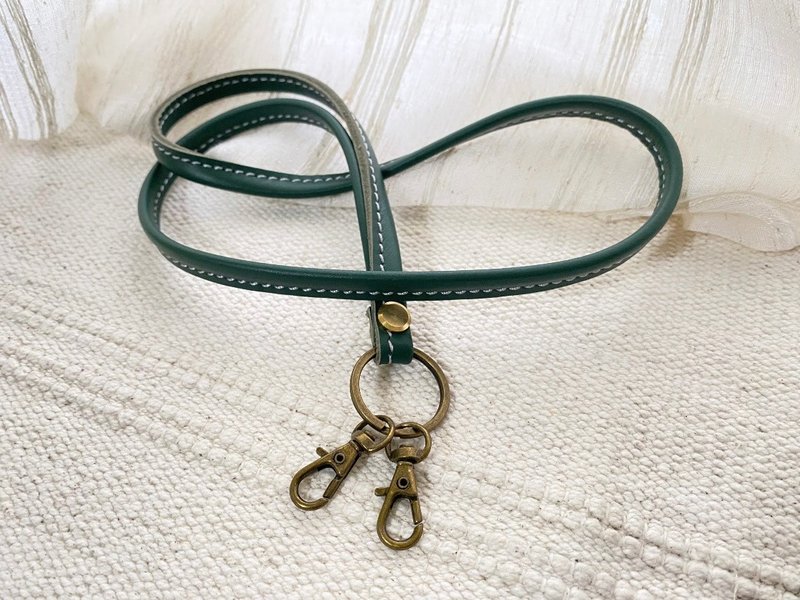 有格调。皮革颈绳 - 深绿 - - 挂绳/吊绳 - 真皮 绿色