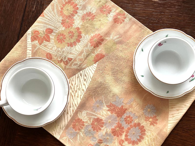 西阵织布和服腰带餐垫 NPM005 - 餐垫/桌巾 - 丝．绢 卡其色