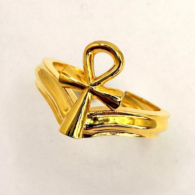 古埃及护身符系列-安卡 - 戒指 - 铜/黄铜 金色