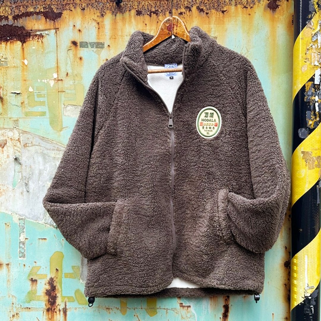 立领毛绒外套 Plush Jacket - 啤酒 (棕)  礼物推荐 - 男装外套 - 聚酯纤维 咖啡色