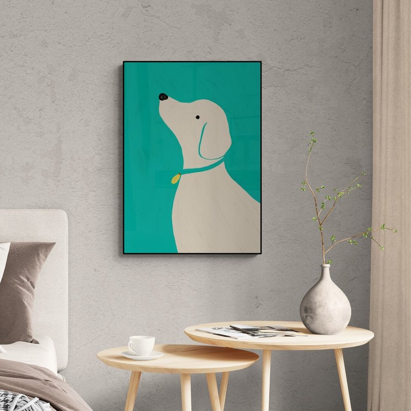 【独家授权－插画挂件】Erdy | 绿色的狗狗 - 海报/装饰画/版画 - 纸 粉红色