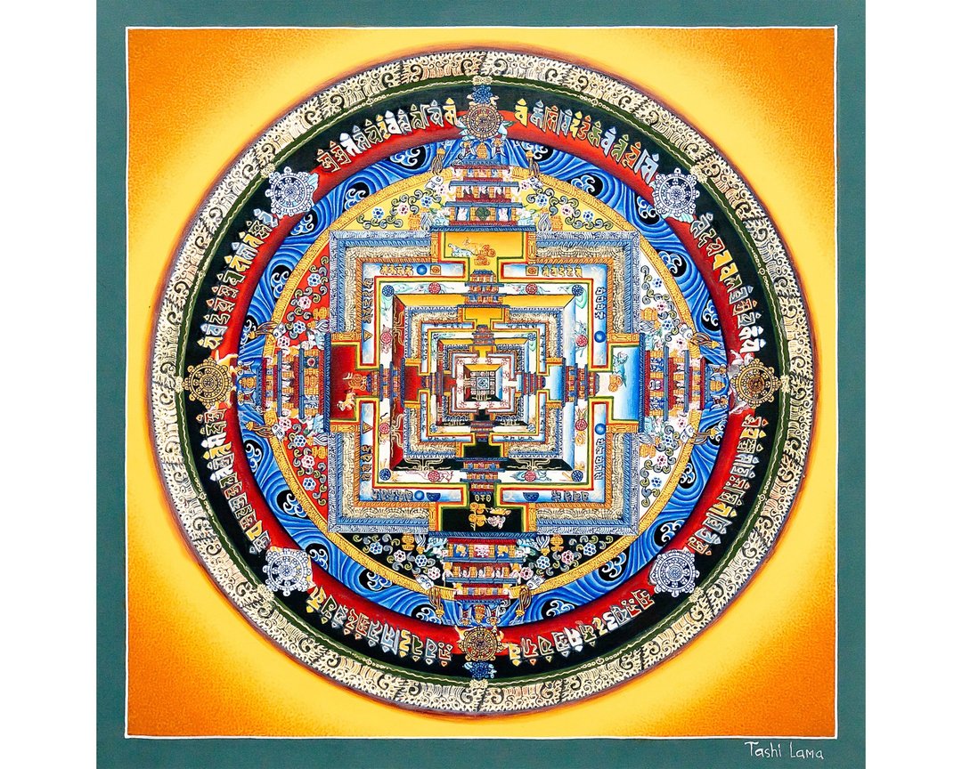 时轮曼陀罗画作 – 宇宙平衡的神圣几何 - 墙贴/壁贴 - 其他材质 多色