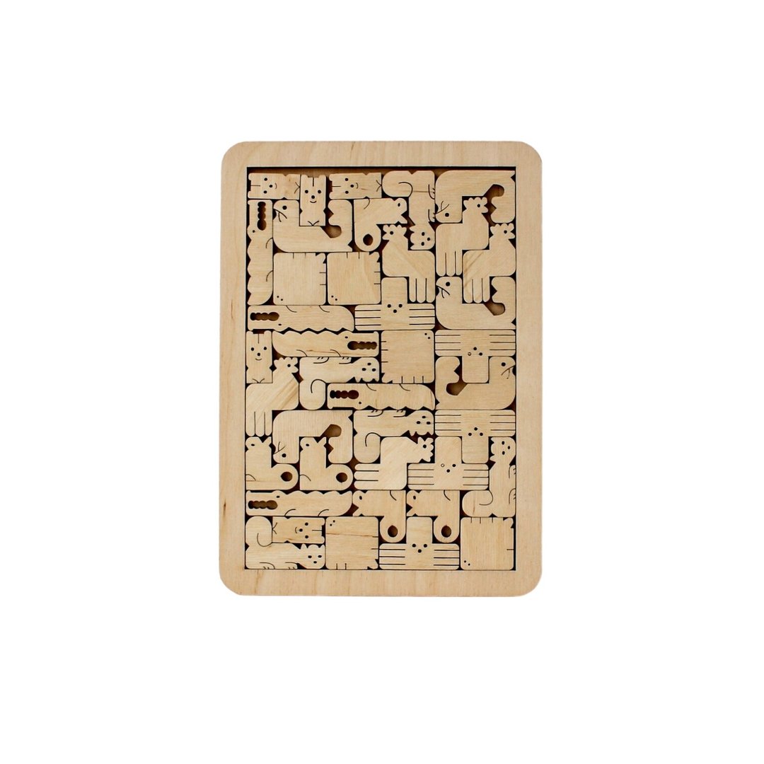 Wooden Puzzle - animals, Toddler Toys Age 2 3 4 5 year, Wood Montessori toy - 玩具/玩偶 - 木头 咖啡色