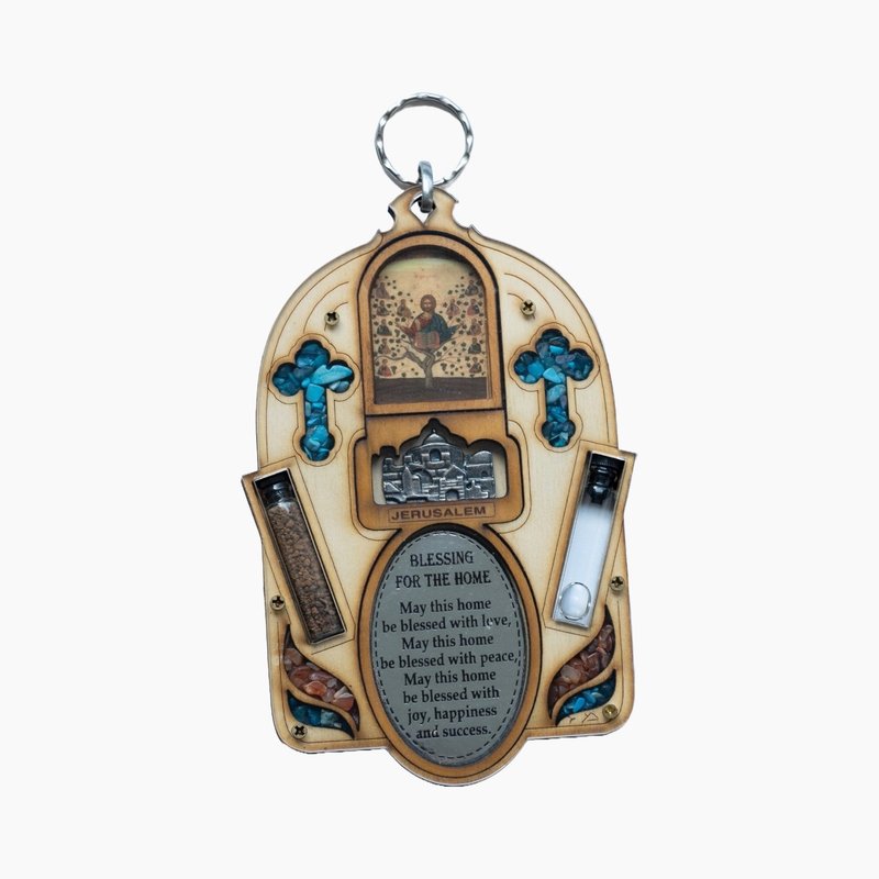 以色列进口 雷射雕刻 镶嵌彩石 家庭祝福挂饰 耶稣圣像 842035 - 墙贴/壁贴 - 其他材质 