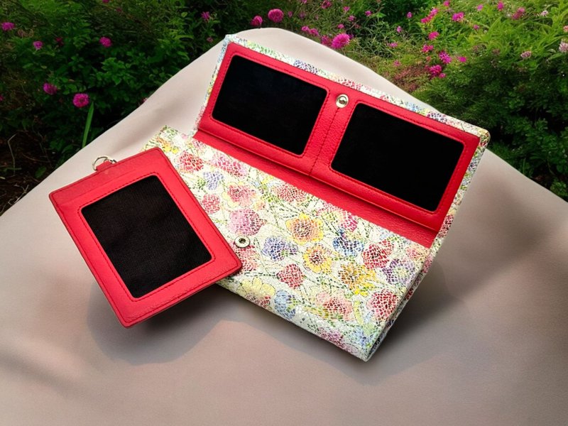Tosca | Flower CardCase Wallet / 印彩花-真皮卡套 长钱包 - 皮夹/钱包 - 真皮 
