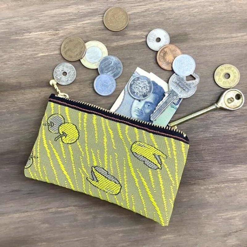 【兔苹果】榻榻米边 Petanko 迷你小袋零钱包卡包 苹果安昙野信州 黄金 - 化妆包/杂物包 - 其他材质 黄色