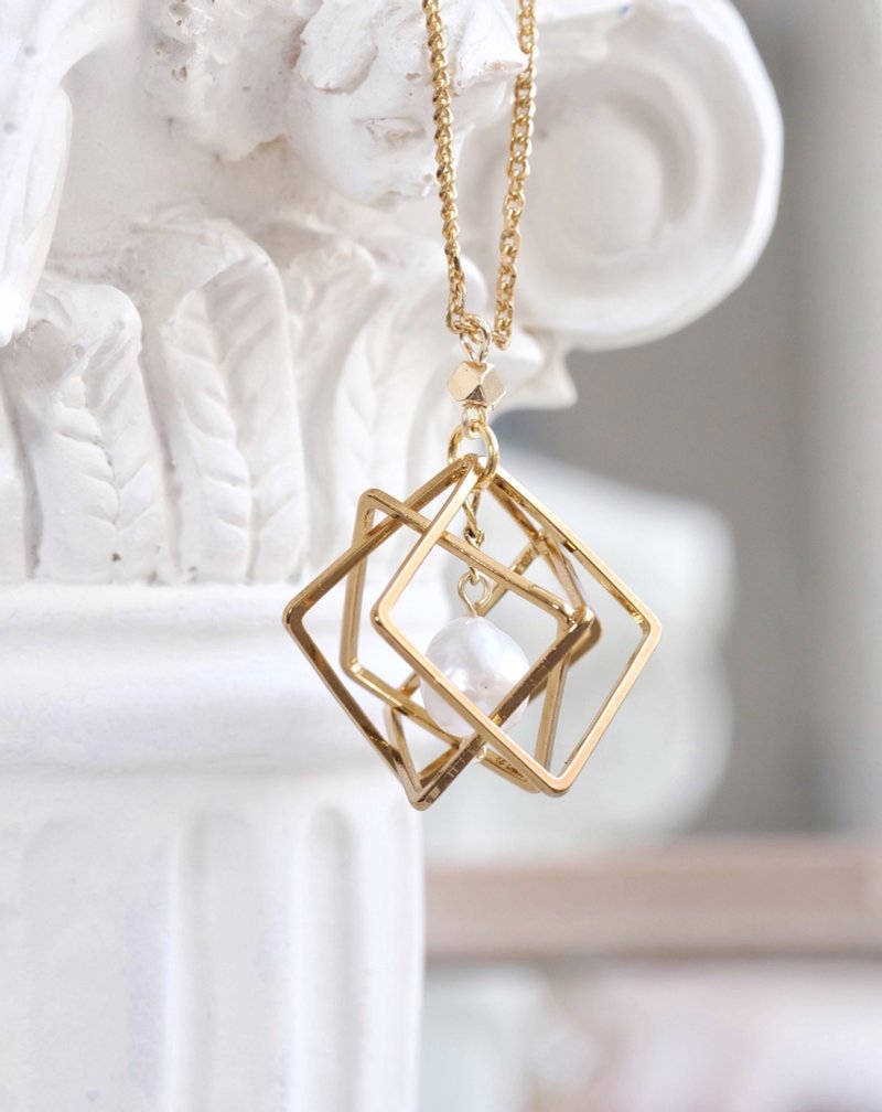 幻境之城 天然珍珠古金项链 - 项链 - 铜/黄铜 