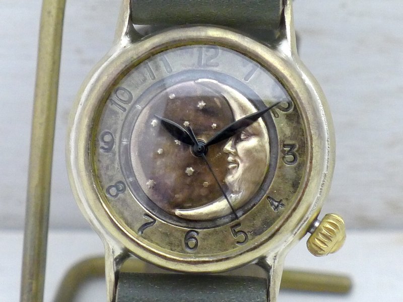 CrescentMoon-MB 32mm Brass (Brass) Crescent Dial Arabian Handmade Clock 352CM - 男表/中性表 - 铜/黄铜 金色
