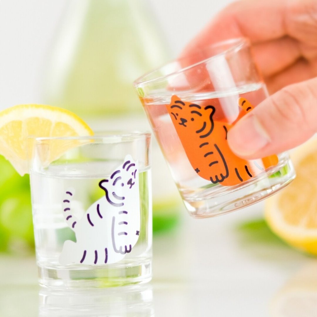 躺肥虎 软趴趴 迷你酒杯 / 烧酒杯  ( 2入 ) - 酒杯/酒器 - 玻璃 