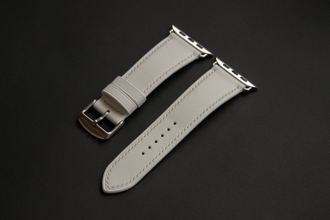 Apple Watch 表带 - 意大利小牛皮 白色 (订制) - 表带 - 真皮 白色