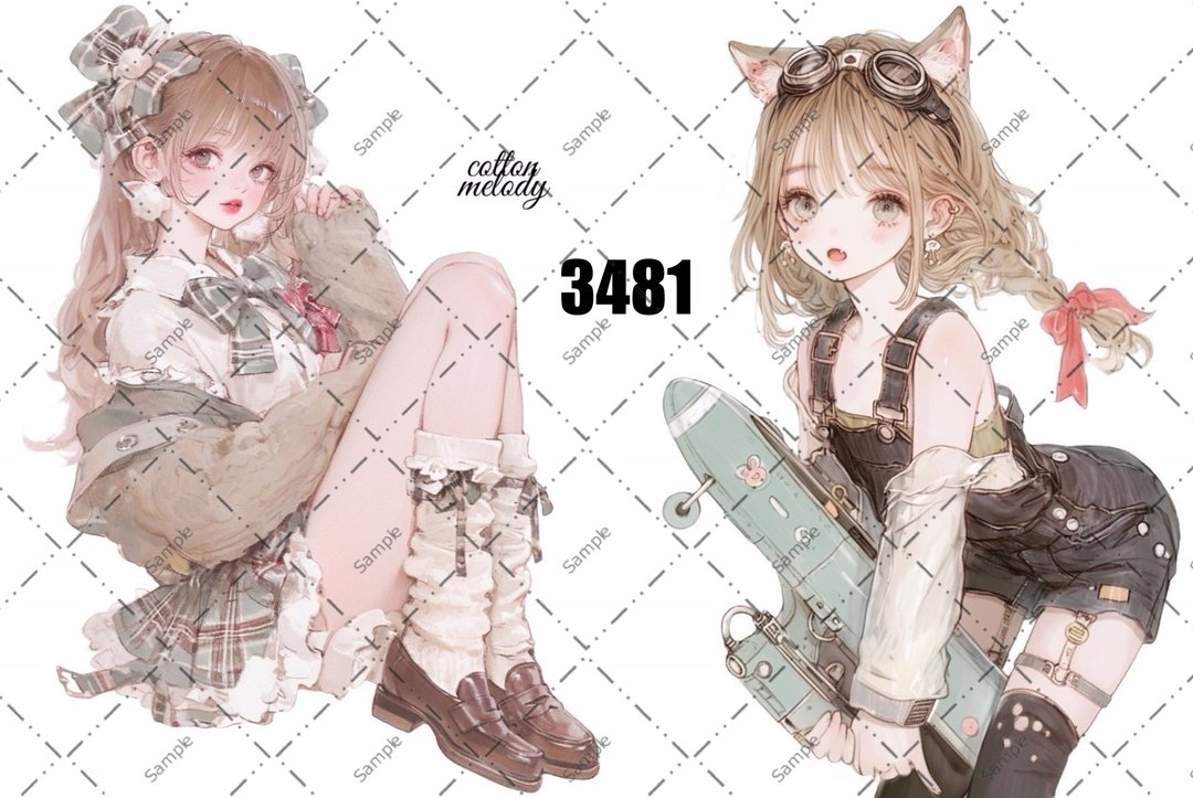 original sticker no.3481 人物贴纸 原创贴纸 原创人物贴纸 装饰贴纸 cotton melody - 贴纸 - 纸 
