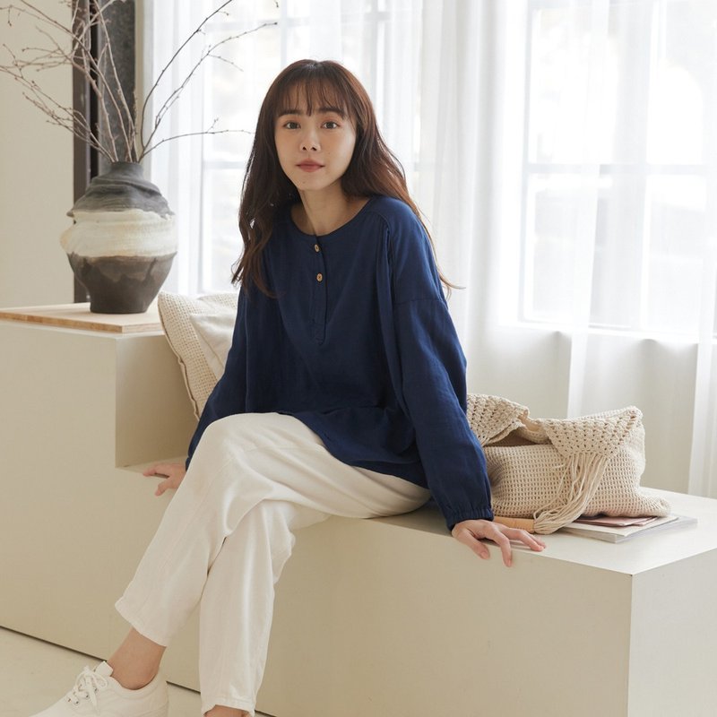 UMORFIL胶原蛋白透气唯美小澎袖上衣-共3色 - 女装上衣 - 棉．麻 多色