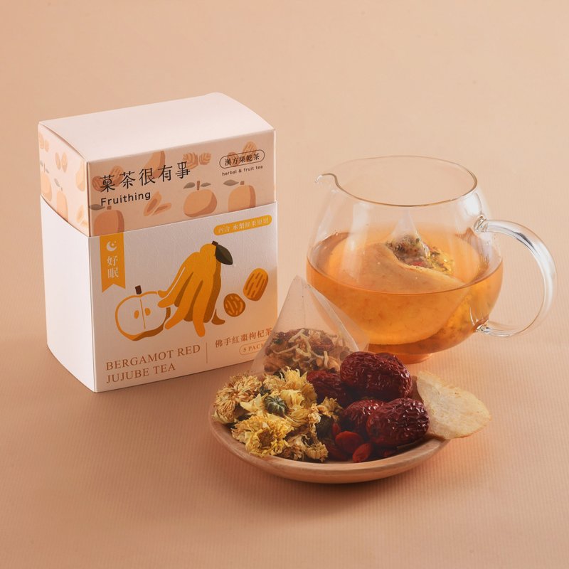温和舒眠【菓茶很有事】佛手红枣枸菊茶 5入 / 无咖啡因 / - 茶 - 其他材质 