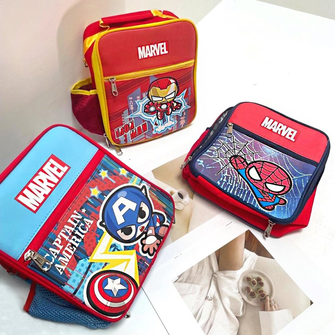 漫威 Marvel 复仇者联盟Q版野餐袋  露营保温保冷袋 - 手提包/手提袋 - 人造皮革 白色